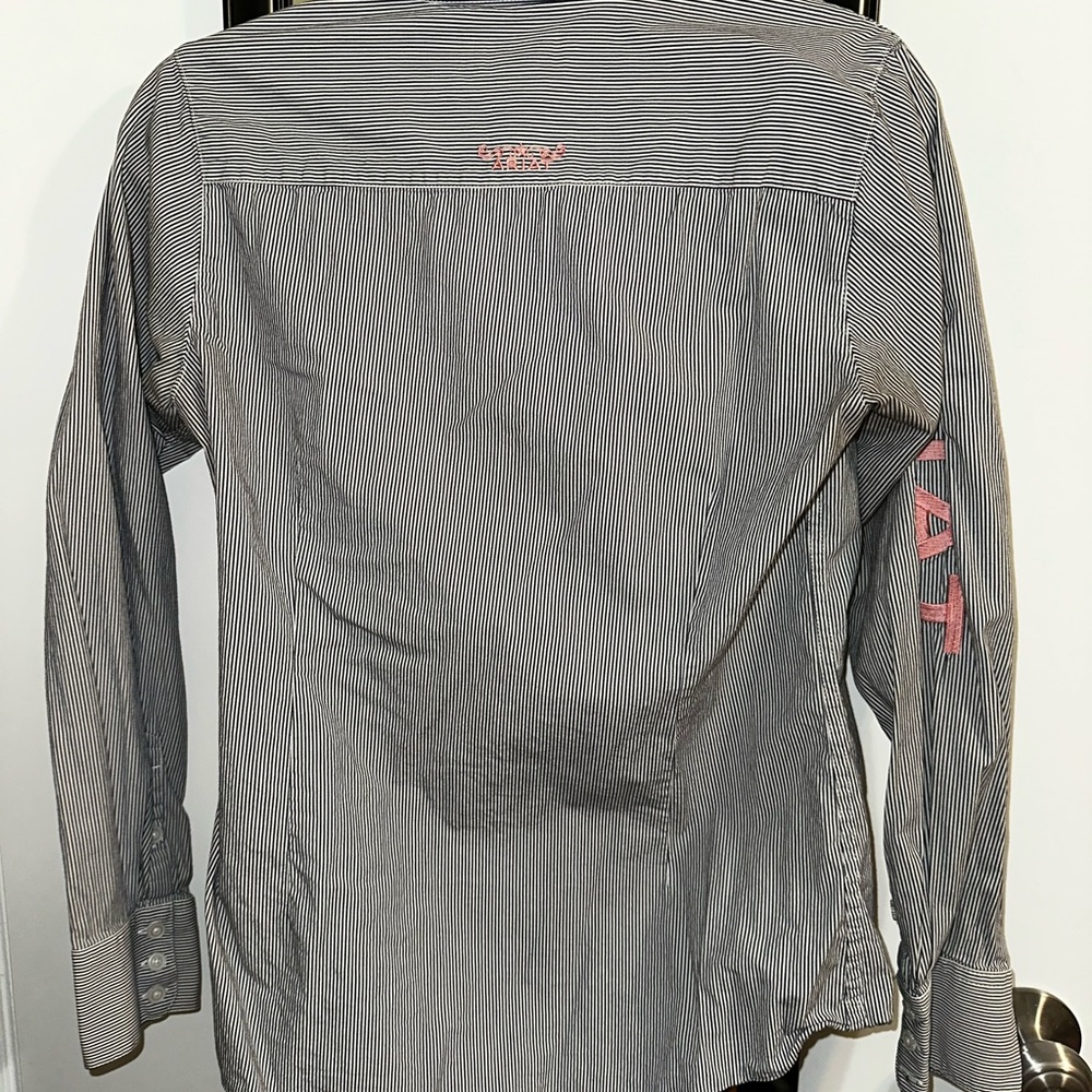 Ariat Gray Pinstripe Button-Down Shirt - Picture 3 of 4